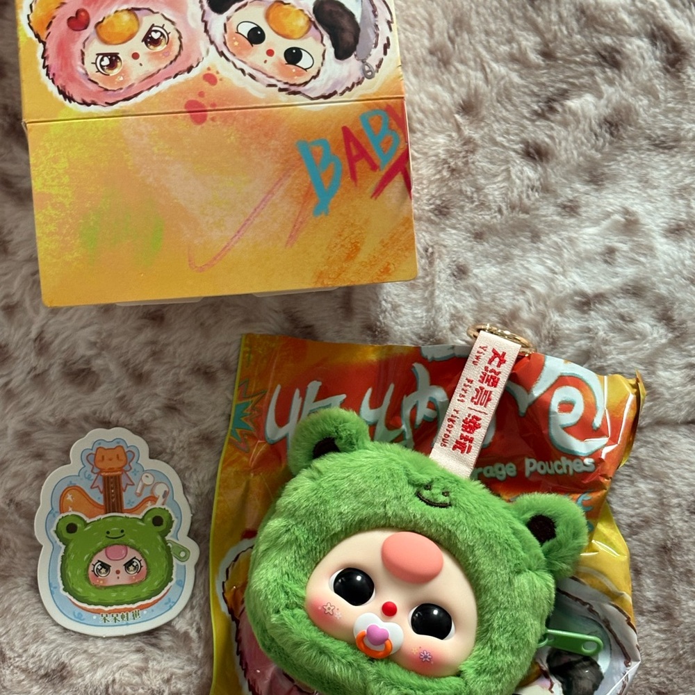 Baby Three Storage Pouch CONFIRMED Frog with Paci